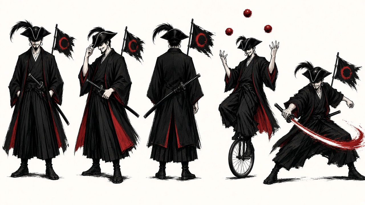 Model sheet: The samurai pirate
